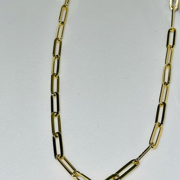 10k Gold Vermeil Paperclip solid chain   So elegant and beautiful best Gift WOW! - Picture 6 of 12